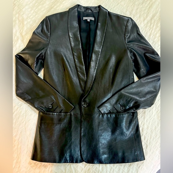 Vince Genuine Leather Blazer - Picture 7 of 16